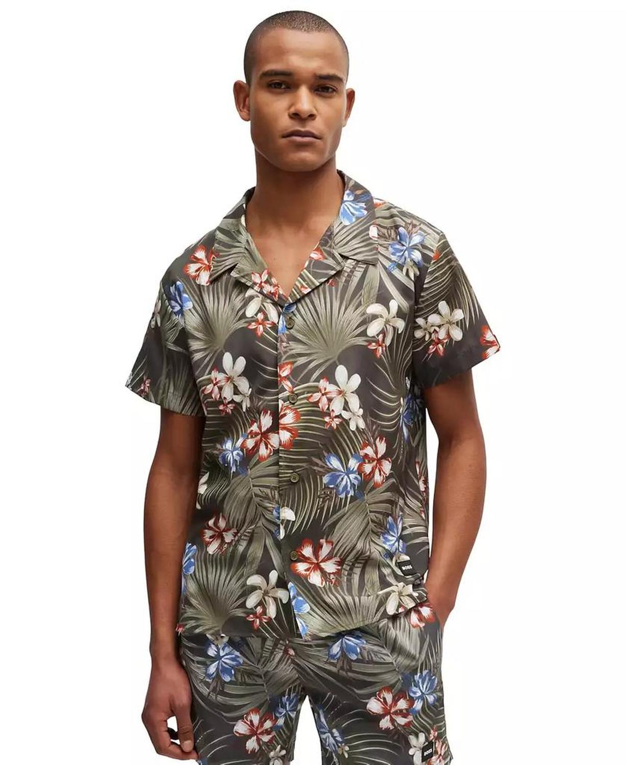 Men's Regular-Fit Printed Beach Shirt