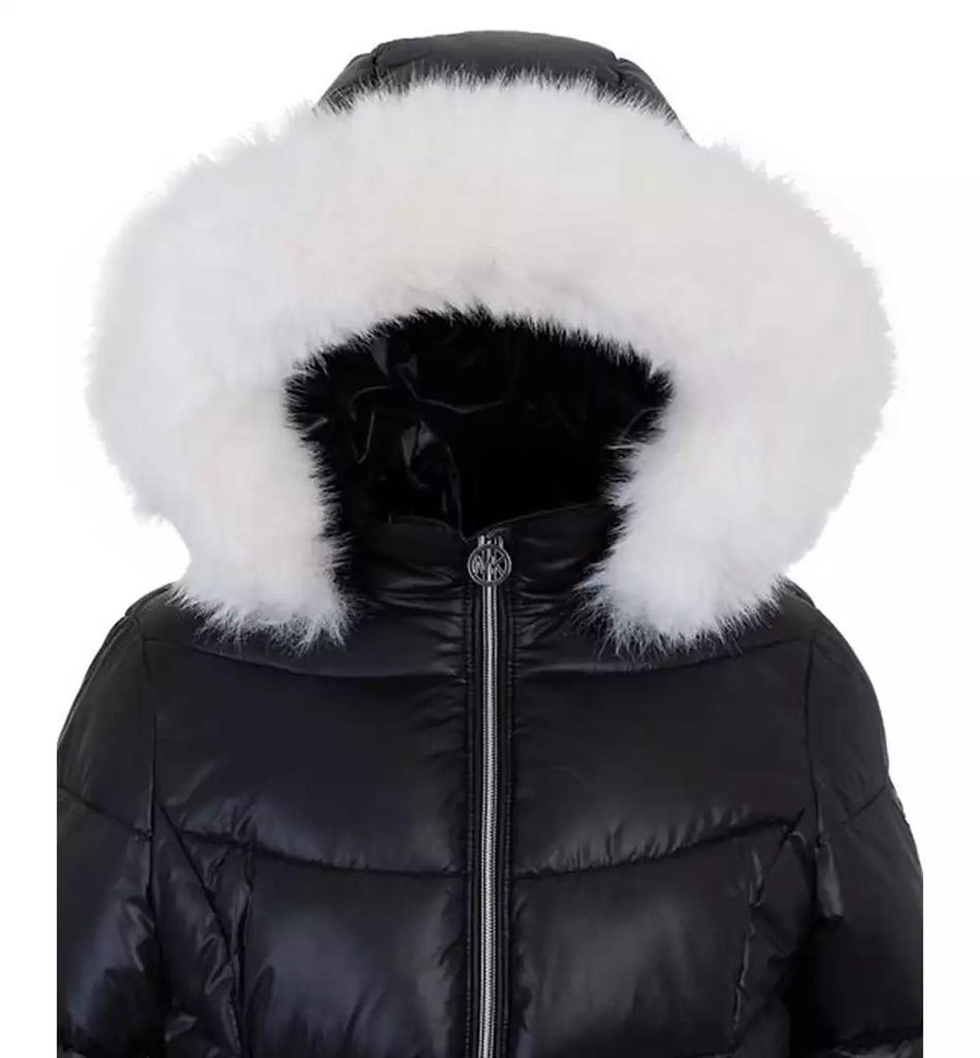 Toddler and Little Girls Belted Stadium Puffer Jacket