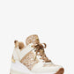 Georgie Animal Print Logo and Leather Trainer