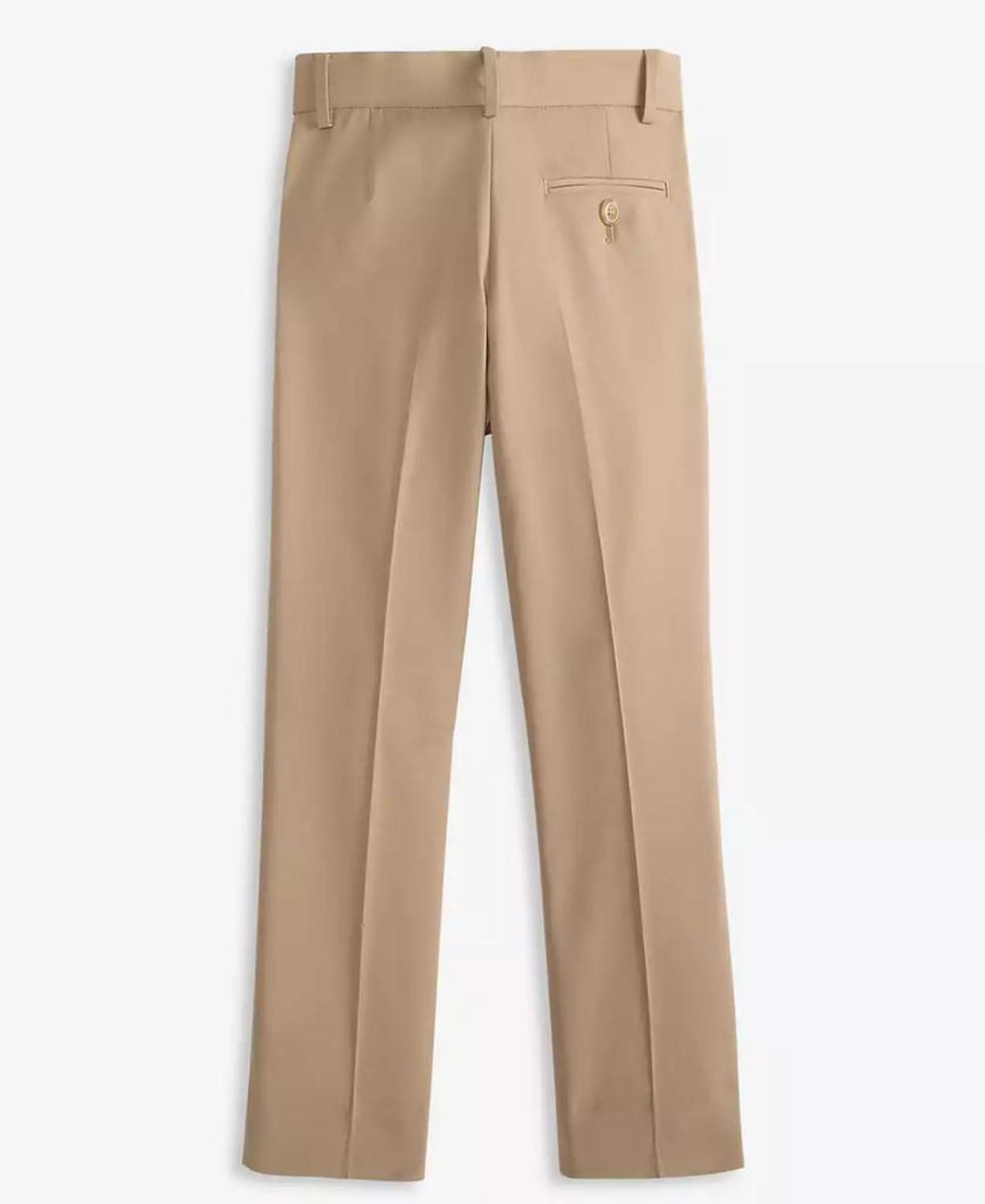 Toddler & Little Boys Plain Hemmed Flat-Front Pants