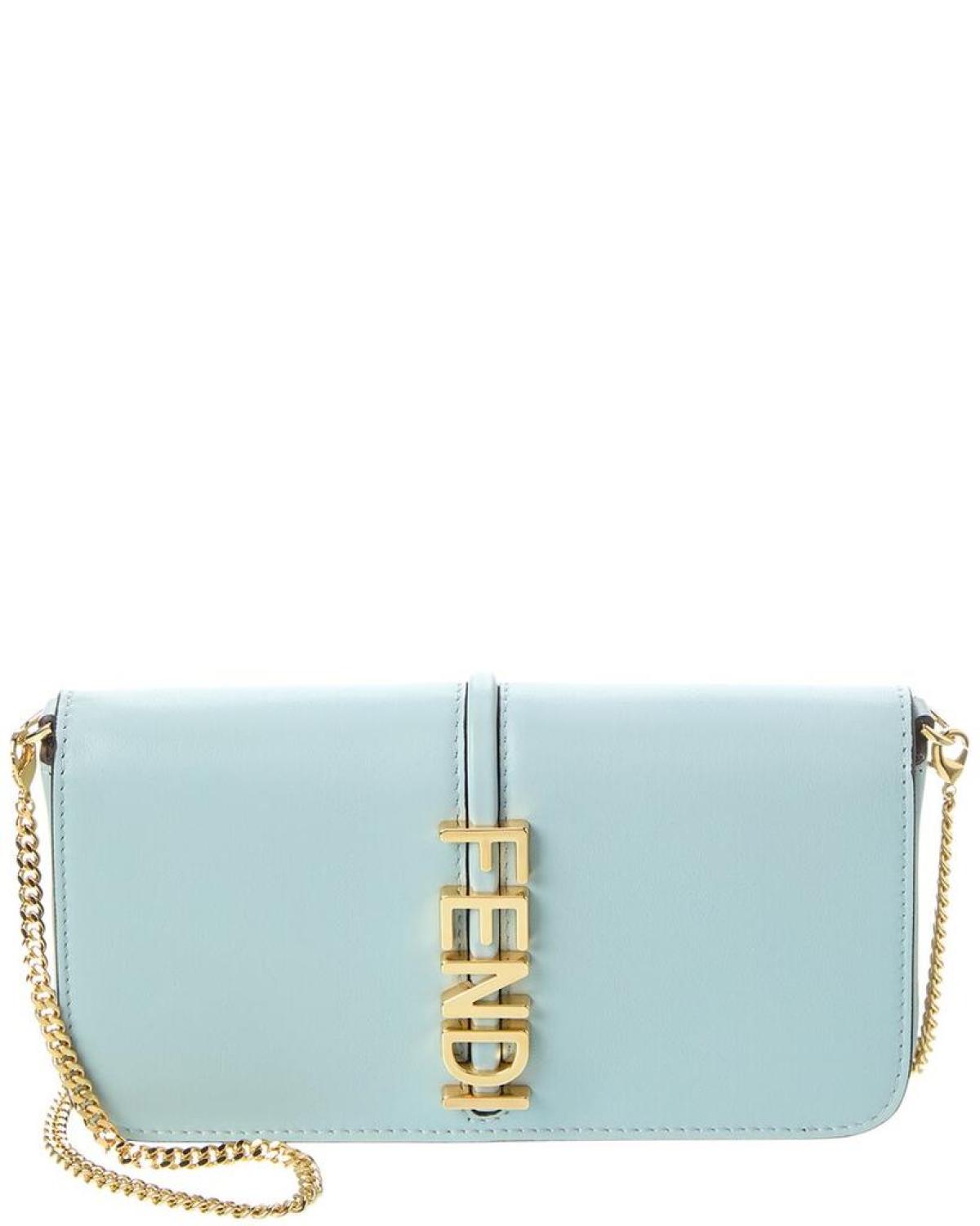 FENDI Fendigraphy Leather Wallet On Chain