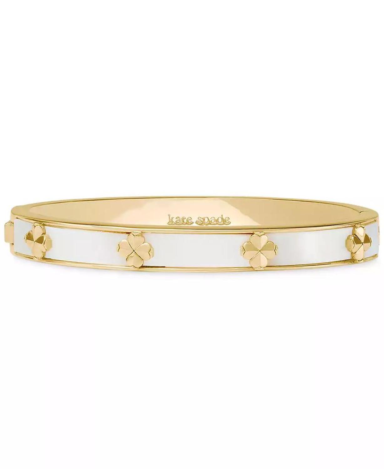 Imitation Pearl Gold Hinge Bangle Bracelet