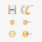 3-Piece Cubic Zirconia Stud Earrings Gift Set