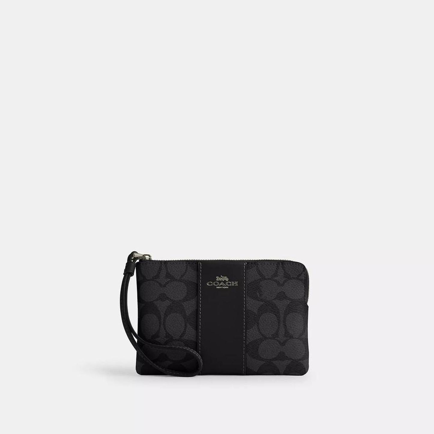 Corner Zip Wristlet In Signature Canvas With Stripe