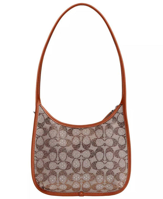Originals Small Crystal Signature Jacquard Curve Zip Shoulder Bag
