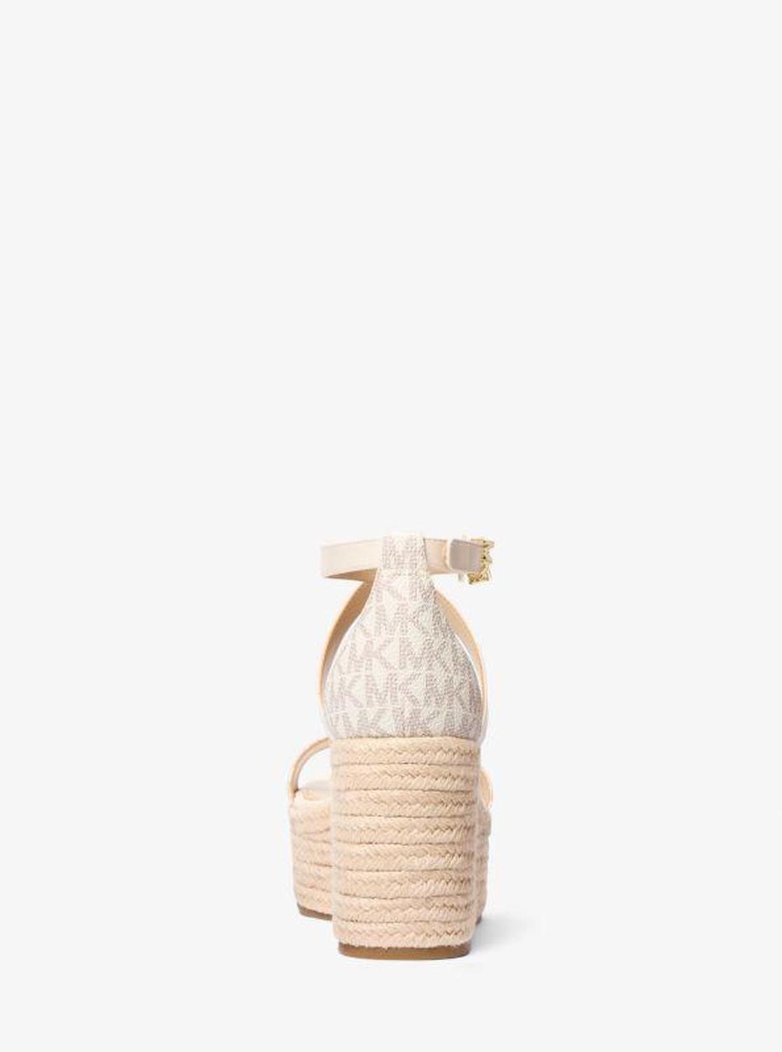Serena Signature Logo and Leather Wedge Sandal