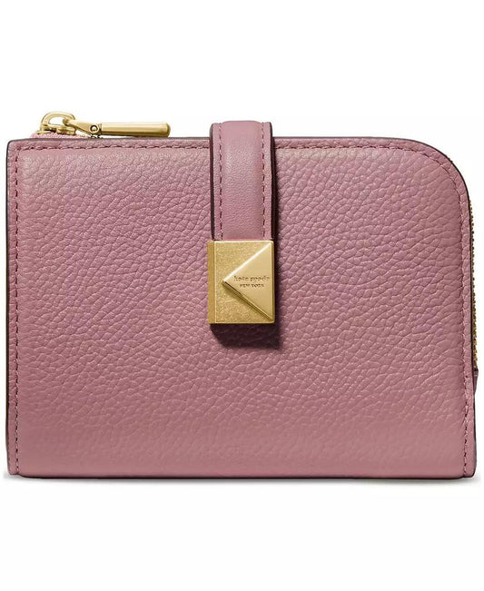 Deco Pebbled Leather Small Compact Wallet