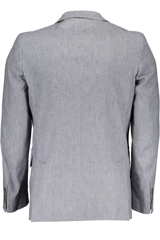 Gant Elegant Gray Linen-Cotton Blend Jacket