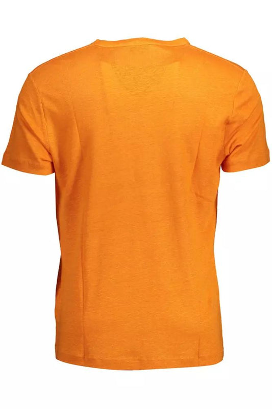 Gant Elegant Orange Linen Short Sleeve Tee