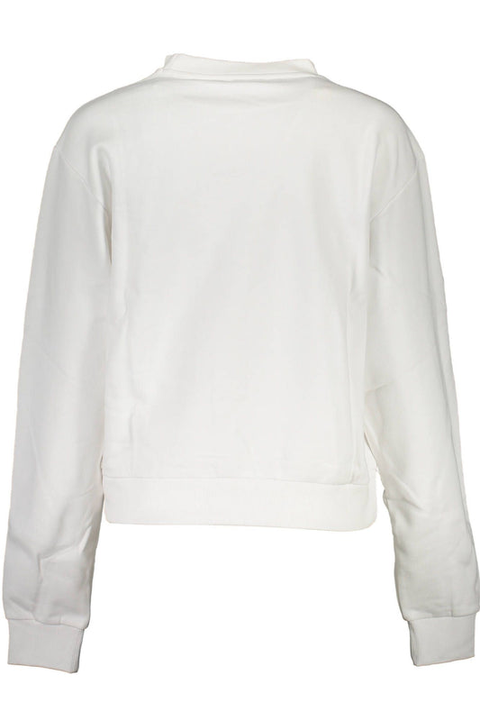 Guess Jeans Chic White Printed Sweatshirt with Rhinestones