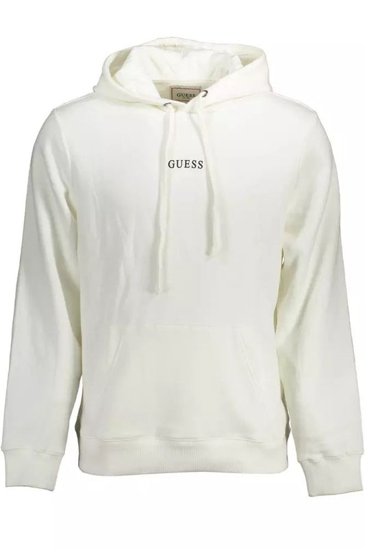 Guess Jeans Eco-Chic White Hoodie with Iconic Print