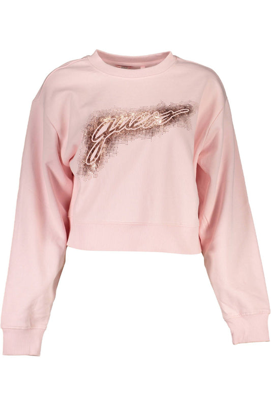 Guess Jeans Chic Pink Organic Cotton Sweatshirt