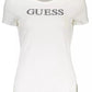 Guess Jeans Chic White Logo Tee with Stretch Comfort