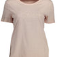 Guess Jeans Chic Faded Pink Cotton Tee with Embroidery