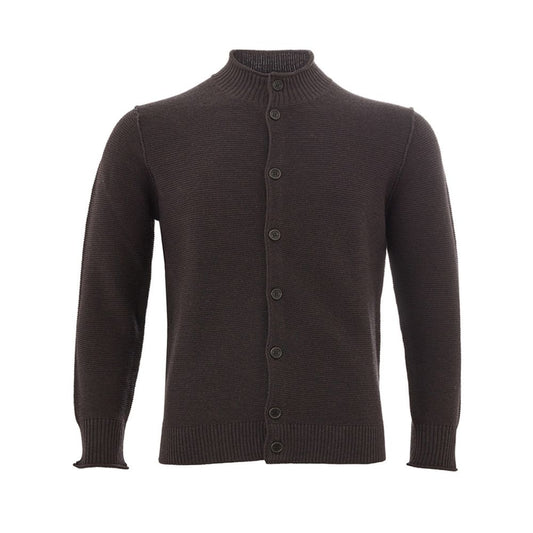 KANGRA Elegant Brown Wool Cardigan for Men