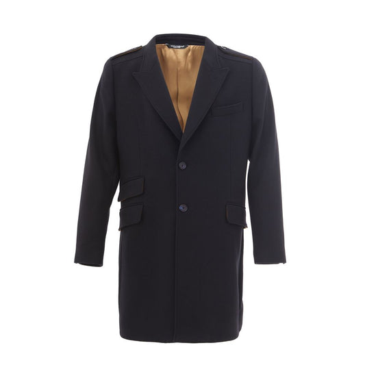 Dolce & Gabbana Elegant Woolen Charm - Men's Luxury Blue Jacket