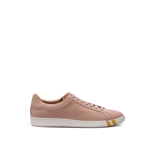 Bally Elegant Pink Cotton Leather Sneakers