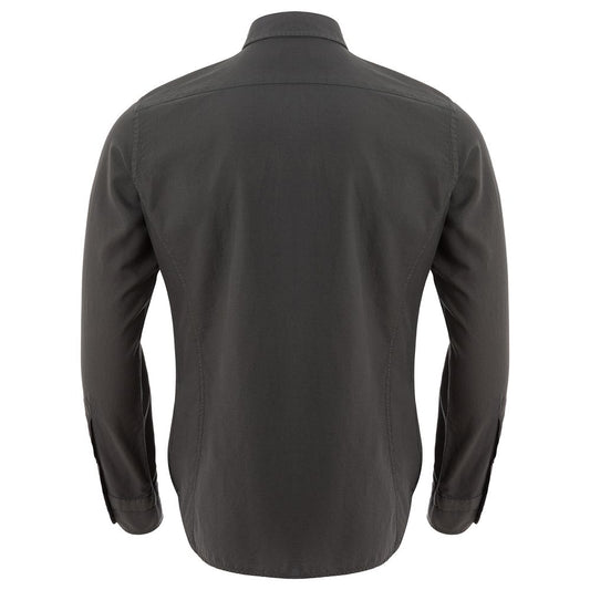 Tom Ford Chic Gray Cotton Shirt for Sophisticated Style