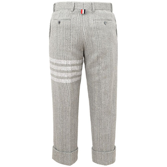 Thom Browne Elegant Gray Acrylic Trousers for Men