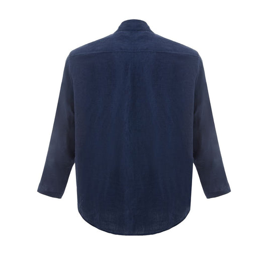 Emporio Armani Elegant Blue Linen Jacket - Timeless Men's Fashion