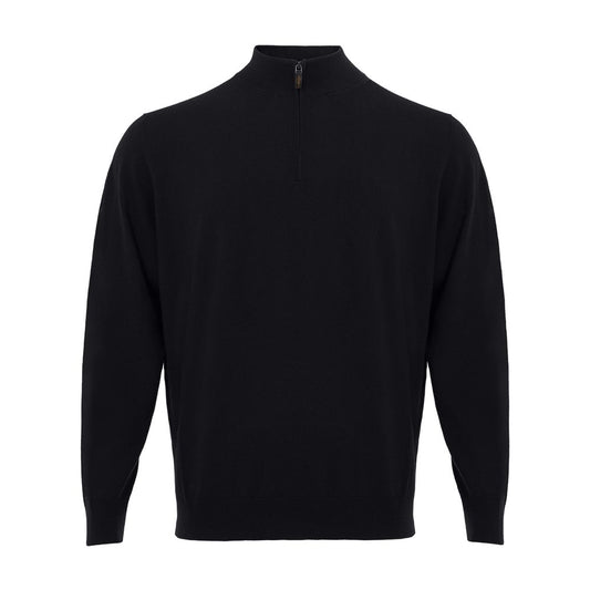 Colombo Elegant Black Cashmere Men's Sweater