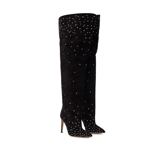 Paris Texas Elegant Black Suede Boots - Timeless Classic