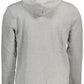 Napapijri Chic Gray Hooded Sweatshirt with Zip Pocket