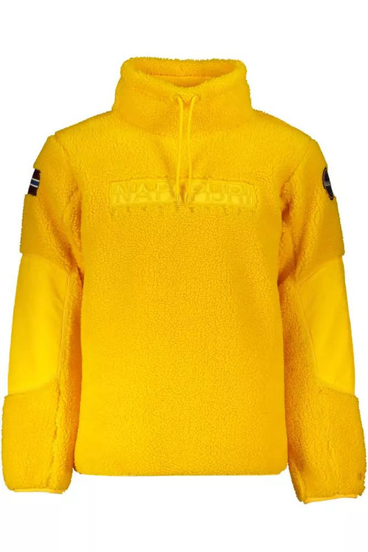 Napapijri Chic High-Neck Embroidered Yellow Sweater
