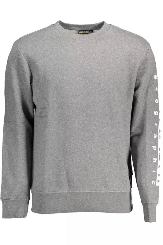 Napapijri Chic Gray Cotton Blend Sweater