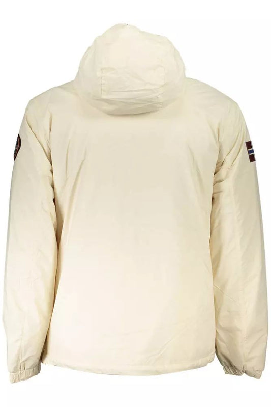 Napapijri Chic White Polyamide Hooded Jacket