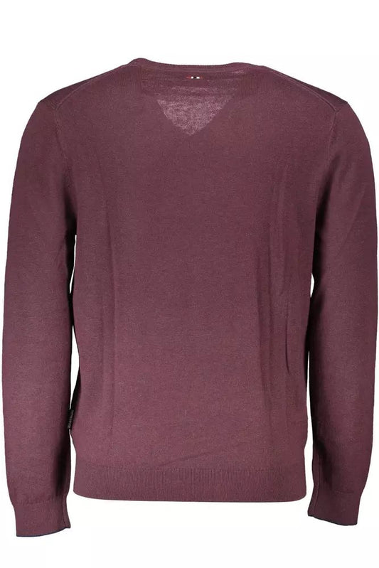 Napapijri Timeless Pink Wool V-Neck Sweater