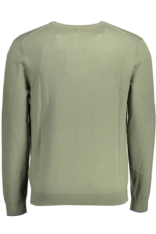 Napapijri Green Woolen Embroidered Sweater