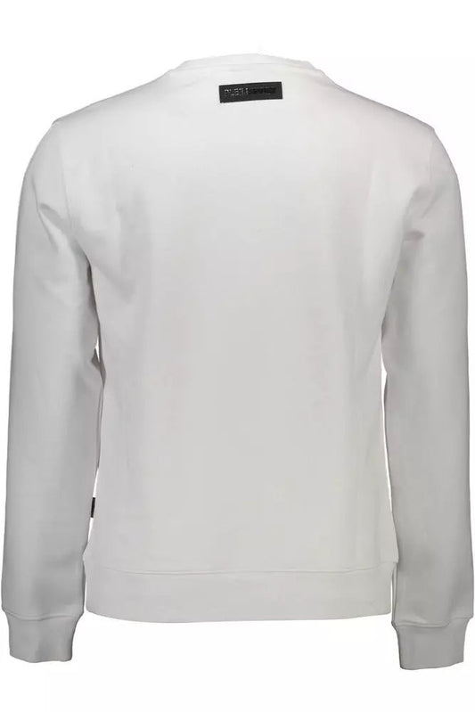 Plein Sport Sleek White Graphic Sweatshirt for Men