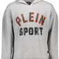 Plein Sport Sleek Gray Hooded Sweatshirt with Bold Contrasts