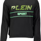 Plein Sport Sleek Black Cotton Sweatshirt with Bold Accents
