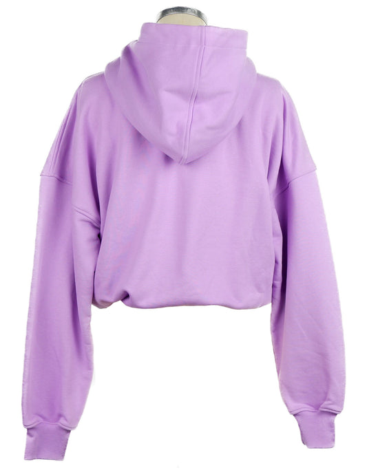 Comme Des Fuckdown Chic Purple Hooded Sweatshirt with Logo Print