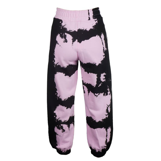 Comme Des Fuckdown Chic Pink Print Cotton Track Pants