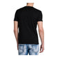 Dsquared² Sleek Black Graphic Tee for the Modern Man