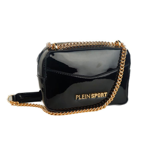 Plein Sport Elegant Black Chain Strap Shoulder Bag