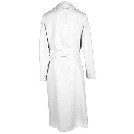 Made in Italy Elegant White Virgin Wool Coat