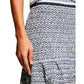 PINKO Elegant Jacquard Canvas Skirt in White & Blue