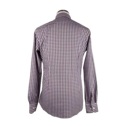 Made in Italy Elegant Red Checkered Milano Cotton Shirt