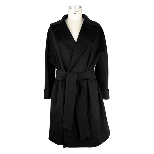 Made in Italy Elegant Black Virgin Wool Women's Coat