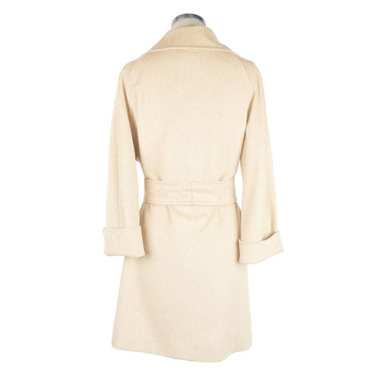 Made in Italy Elegant Wool Vergine Beige Women's Coat