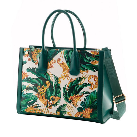 Plein Sport Chic Green Tote with Removable Crossbelt