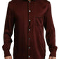 Dolce & Gabbana Bordeaux Silk Pajama-Inspired Shirt