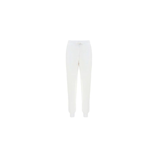 Love Moschino Chic White Cotton Pants with Rainbow Accents