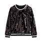 Big Girls All Over Sequin Top with a Knit Logo Hem