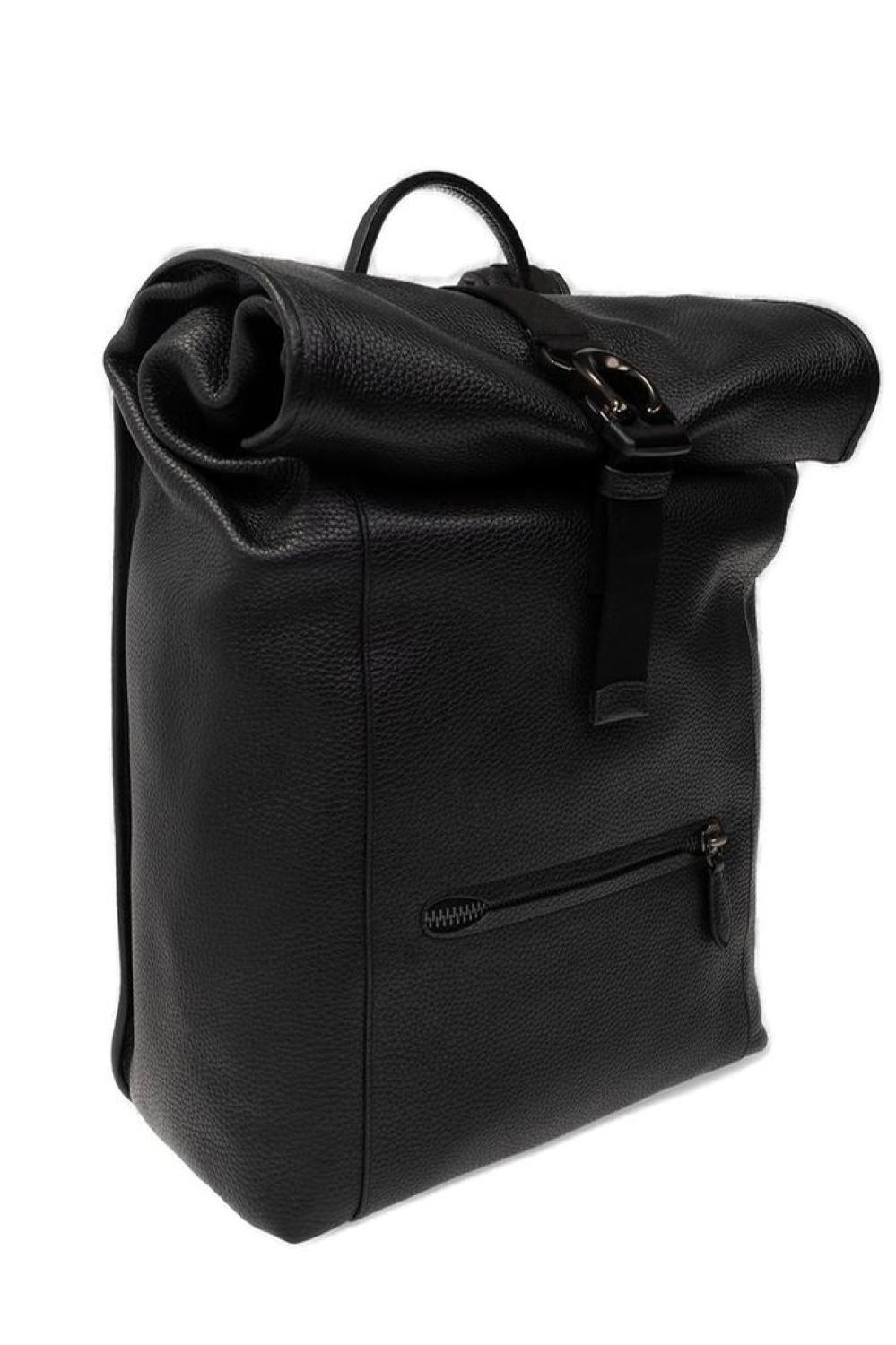 Coach Zip Detailed Buckled Backpack