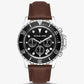 Oversized Everest Silver-Tone and Leather Watch